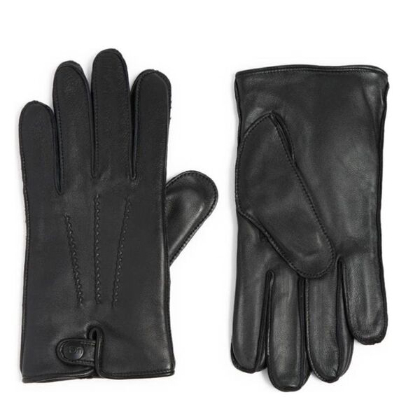 UGG Metisse Tabbed Vent Tech Soft Stretch Leather Gloves, Black, Medium, NWT - Picture 2 of 13